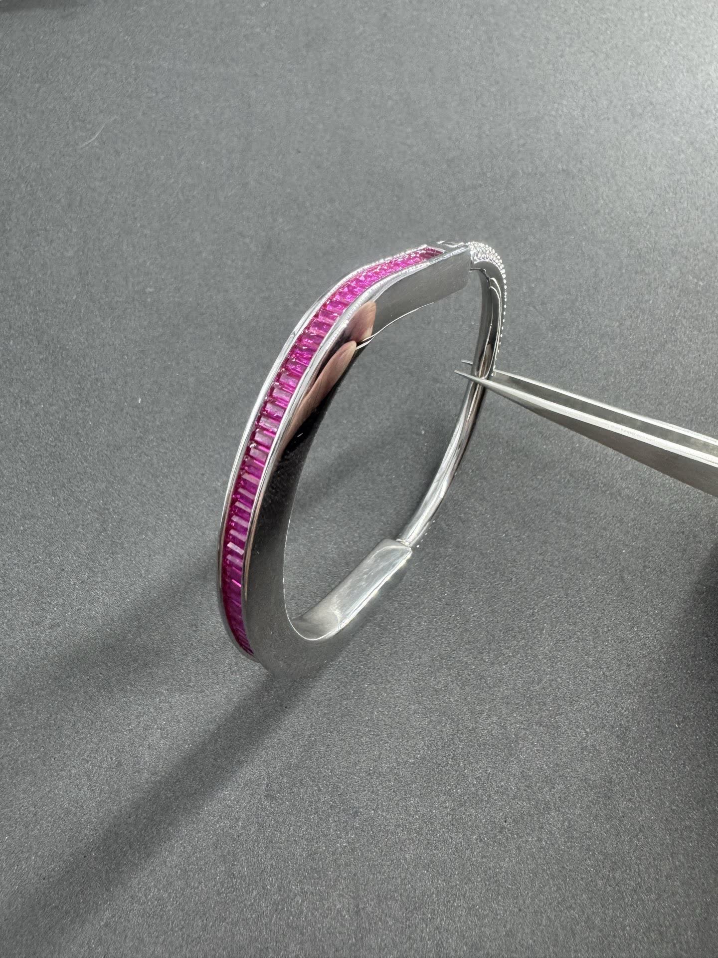 Tiffany & Co Happy Diamonds and Ruby Bangle Bracelet